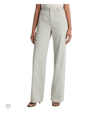 Vince sage green wide leg cotton khaki pants